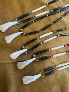 Buffalo Tooth necklace NATIVE AMERICAN MADE cherokee pow wow regalia  ONE ONLY - Picture 1 of 2