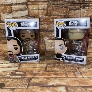 Funko Pop Star Wars - Rogue One Baze Malbus 141 & Chirrut Imwe 140 Vinyl Figure - Picture 1 of 9