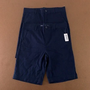 Old Navy Boys Size 14 Ink Blue Built-In Flex Straight Uniform Shorts 2-Pack NWT - Picture 1 of 5