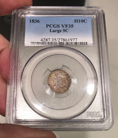 1836 Capped Bust Half Dime graded VF35 by PCGS Large 5 Nice Type Coin Mid Grade Cover