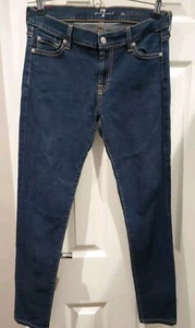 Ladies 7 for all man kind The Skinny Fit Dark Blue Jeans W30 L28 Designer - Picture 1 of 16