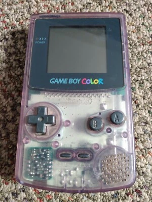 NINTENDO GAME BOY Color GBC Atomic Purple CGB-001 No Battery Cover Working - Image 1 of 4