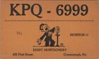 CB radio QSL postcard KPQ-6999 Barry Montgomery 1960s Conemaugh Pennsylvania
