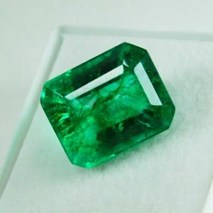 8 Ct Natural Green Colombian Emerald Emerald Certified Loose Gemstone - Picture 1 of 5