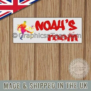 Cartel de fútbol personalizado Dormitorio Puerta Nombre Placa de pared de metal Regalo ideal - Imagen 1 de 12