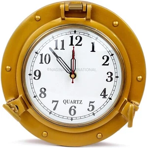 Orologio da parete nautico premium finitura ottone antico 12" vintage - Foto 1 di 6