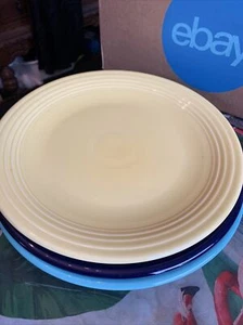 Fiesta Ware Homer Laughlin Large Round Platter Set of 3 (Yellow Teal & Blue) 12” - Picture 1 of 11