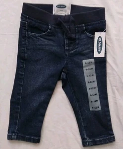 Old Navy Baby Skinny Jeans Girl Size 6-12 Months Elastic Waist - Picture 1 of 7