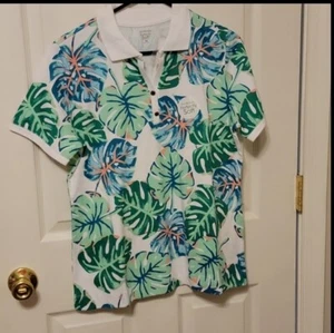 Palm Print Collared Shirt, PM, NWT - Picture 1 of 4