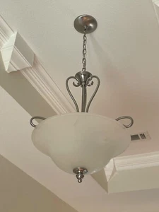 Three Light Chandelier Ceiling Fixture - Silver - Picture 1 of 5