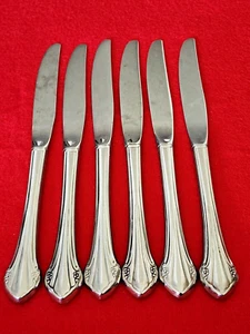 6 Oneida BITTERSWEET REPOSE 1881 Rogers Stainless Hollow Handle DINNER KNIVES - Picture 1 of 3