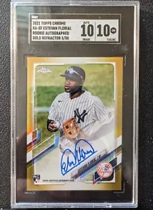 2021 Topps Chrome Estevan Florial RC Auto Gold Refractor /50 SGC 10 POP 1 RA-EF - Picture 1 of 7