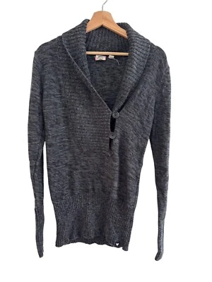 Suéter cárdigan con botones cuello chal gris XL algodón/acrílico Roxy para mujer Foto 1 de 4