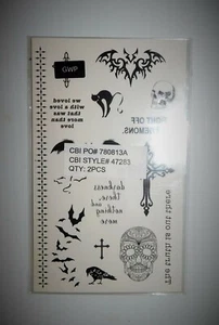 Pequeños tatuajes temporales de hielo, día de muertos, góticos - Imagen 1 de 1