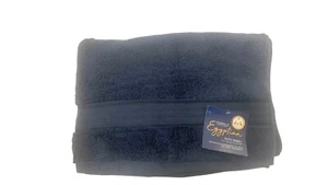 Purely Indulgent 100% Egyptian Cotton Bath Towel 30 in x 58 in Navy Blue - Picture 1 of 1