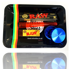 Rolling Tray Gift Set - Raw Black Limited Edition Rolling Paper & Metal Grinder