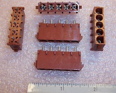 QTY (20) 5 POSITION VERTICAL FEMALE SOCKET HEADERS 6.35mm 2510-505-10 METHODE - Image 1 of 3