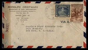 Mayfairstamps El Salvador 1944 San Salvador to NY NY Censored Cover aas_71641 - Picture 1 of 2