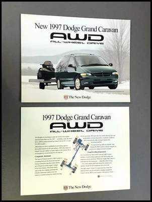 1997 Dodge Grand Caravan AWD Original 1-page Car Sales Brochure Card Foto 1 de 3
