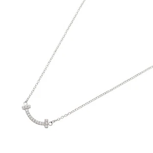 TIFFANY & CO T Smile Mini Collar de Diamantes 18KWG Oro Blanco Usado Mujeres - Imagen 1 de 5