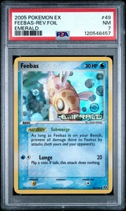 2005 POKEMON EX EMERALD 49 FEEBAS-REVERSE FOIL NEAR MINT PSA 7 - Picture 1 of 3