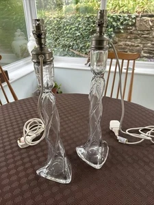 Pair Of Laura Ashley Lamp - Twisted Glass - Art Nouveau Style - Picture 1 of 9