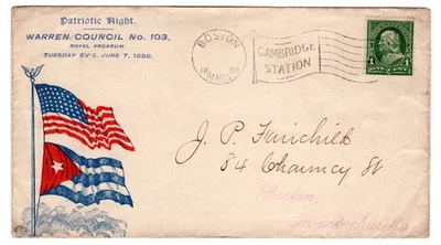 Spanish American War - Boston MA Cambridge Sta Flag 1898 - Image 1 of 2