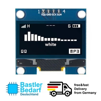 1,3” ZOLL OLED Display Arduino 128x64 SSH1106 I2C IIC weiß Raspberry Pi - Bild 1 von 4