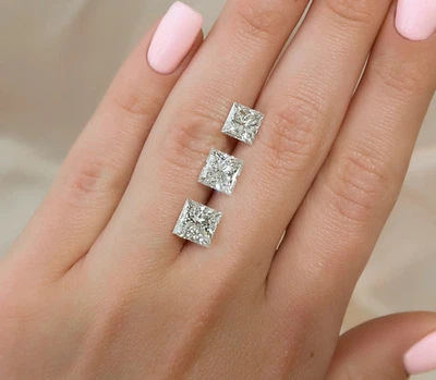 1.60 Carat Lab Grown Diamond Princess Cut D Color VVS1 6mm Loose Certified Stone - Image 1 of 4
