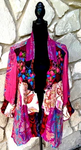 Soft Surroundings Jacket Large Embroidered Tapestry Patchwork Multicolor Lined - Picture 1 of 15