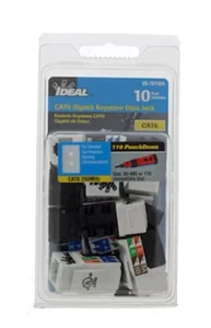 Ideal 89-761WH CAT6 Keystone Modular Jack White 10/Clam #420 K2 10 Count Pack🖥️ - Picture 1 of 4