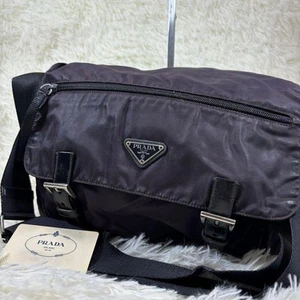 Rare Prada Messenger Shoulder Bag Purple Leather Used Excellent+ From Japan - Picture 1 of 20