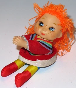 Vintage Plüsch Clip-On Stift/Bleistift Huggers Toppers Rainbow Brite orange Haare - Bild 1 von 6