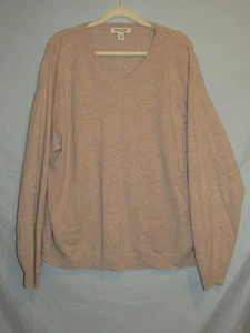 Pronto-Uomo 100% Kaschmir V-Ausschnitt Pullover Pulli Beige 2XL TOP+ - Bild 1 von 5