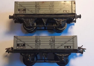 VINTAGE HORNBY O GAUGE - RAKE OF 2 13T COAL WAGONS M210112 B.R. GREY - Image 1 of 4