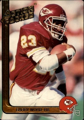 1991 Action Packed Card # 120 Barry Word Kansas City Chiefs UER - Image 1 of 2