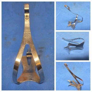 One Campagnolo #0990/05 Nuovo Record LARGE Steel Chrome Pedal Toe Clips Cage - Picture 1 of 7