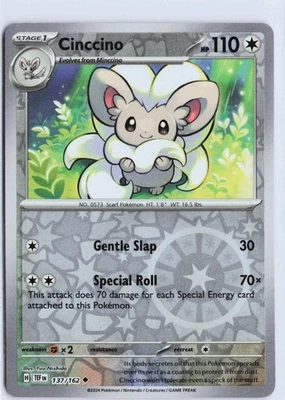 Cinccino (137/162), SV05: Temporal Forces, Reverse Holo, Uncommon - Image 1 of 2