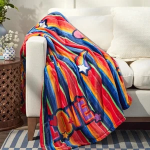 Vera Bradley LOVE Manta Arco Iris Felpa Manta 80"x50" Nueva con Etiquetas Orgullo Colorido - Imagen 1 de 10