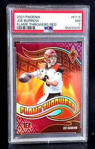 2021 PANINI PHOENIX JOE BURROW FLAMETHROWER 14/199 SP PSA 7 RED REFRACTOR FT-5! - Picture 1 of 3
