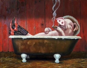 Hog Heaven by Lucia Heffernan Image Size 18" x 14 1/7" - Picture 1 of 1