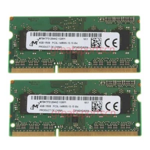 8GB Micron 2x4GB 1Rx8 PC3L-14900 DDR3L-1866MHz SO-DIMM Laptop Memory RAM - Picture 1 of 4