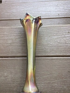 ANTIQUE FENTON COBALT BLUE FINE RIB VASE 33 - Picture 1 of 12