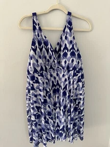 NWT Bloomchic Swim Dress Blue/White TBlue White Size 14-16 - Picture 1 of 7