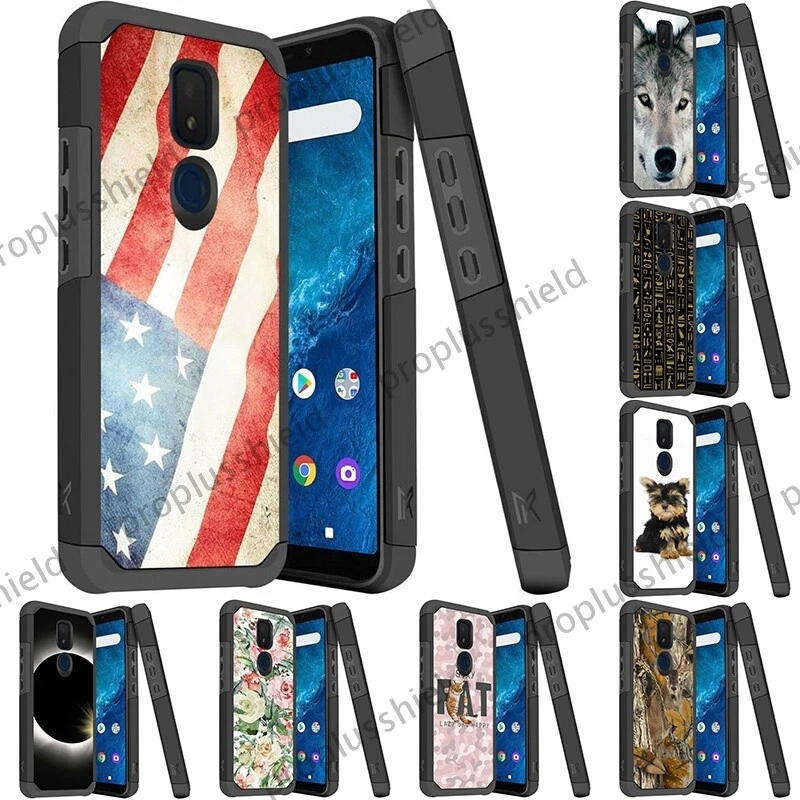 Estuche híbrido delgado + vidrio templado para Cricket Icon 3 Splendor AT&T Motivate 2 m4 Foto 1 de 4