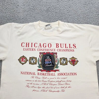 Camisa De Colección Chicago Bulls Para Hombres XL Las Finales de la NBA Puntada Única Nuez moscada Hecha en Estados Unidos Foto 1 de 4