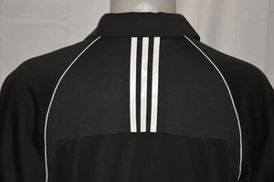 adidas GOLF 3-Stripe ClimaCool Large Men's S/S Polyester Polo Shirt Black - Picture 1 of 5