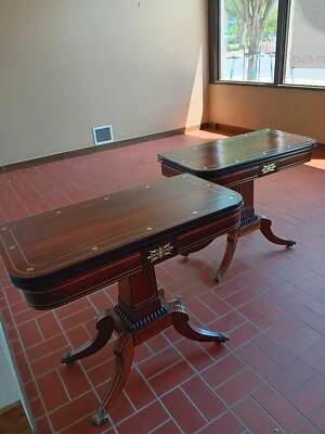 Un par de mesas de cartas plegables Regency circa 1835 Foto 1 de 4