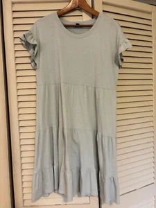 J Crew Kleid Größe Small Stufen T-Shirt Rundhals Meeresschaum Grün Strand Freizeit - Bild 1 von 6