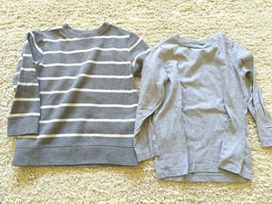 Old Navy Boys one T- shirt and one light sweater Gray, Size XS/5T Long Sleeve - Picture 1 of 3
